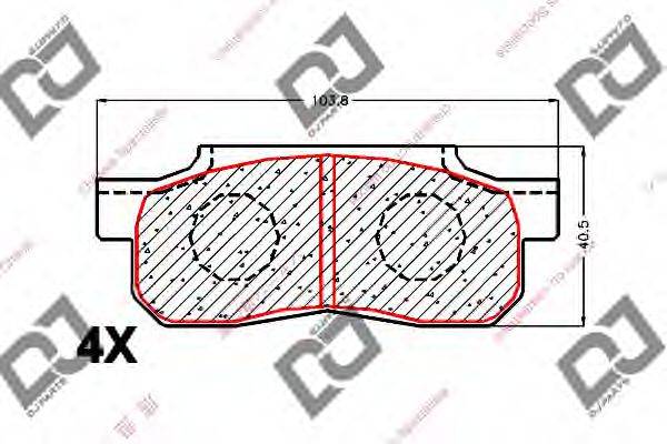 Комплект тормозных колодок, дисковый тормоз BP1737 DJ PARTS