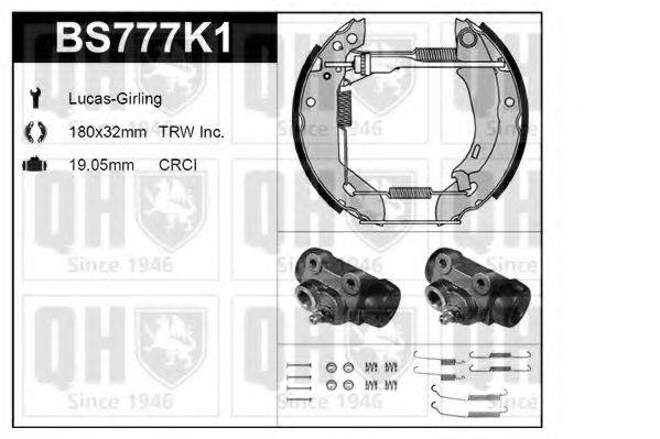 Комплект тормозов, барабанный тормозной механизм BS777K1 QUINTON HAZELL