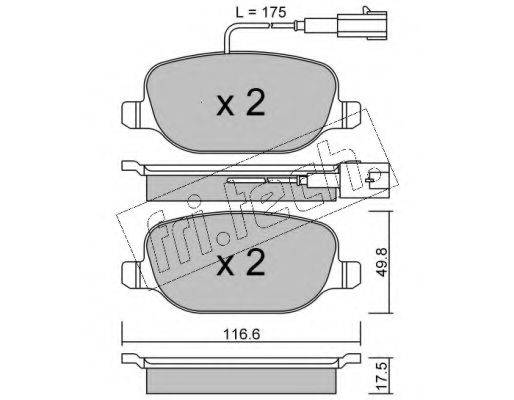 Комплект тормозных колодок, дисковый тормоз 720.1 fri.tech.