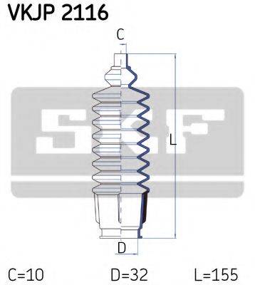 Комплект пылника, рулевое управление VKJP 2116 SKF