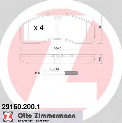 Комплект тормозных колодок, дисковый тормоз 29160.200.1 ZIMMERMANN