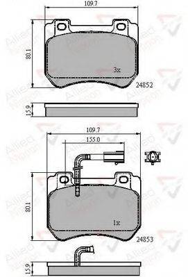 Комплект тормозных колодок, дисковый тормоз ADB12102 COMLINE