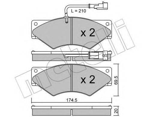 Комплект тормозных колодок, дисковый тормоз 22-0849-1 METELLI