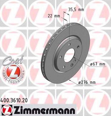 Тормозной диск 400.3610.20 ZIMMERMANN