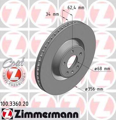 Тормозной диск 100.3360.20 ZIMMERMANN