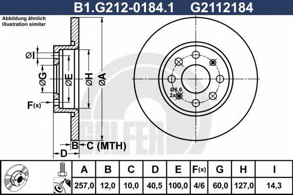 Тормозной диск B1.G212-0184.1 GALFER