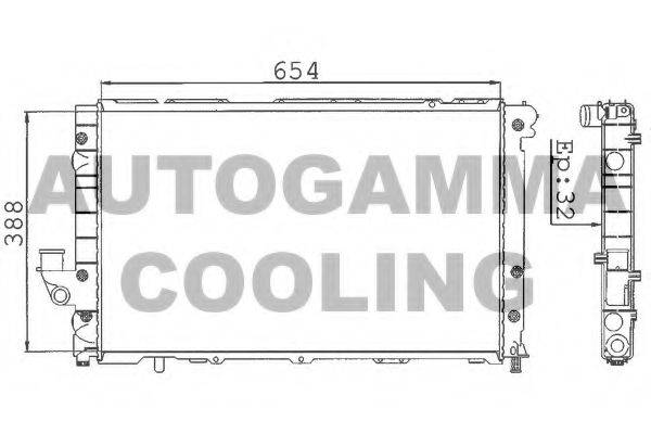 Радиатор, охлаждение двигателя 100283 AUTOGAMMA