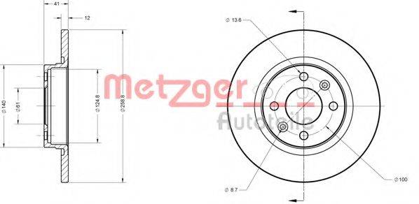 Тормозной диск 6110170 METZGER