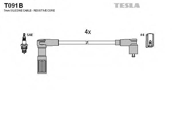 Комплект проводов зажигания T091B TESLA