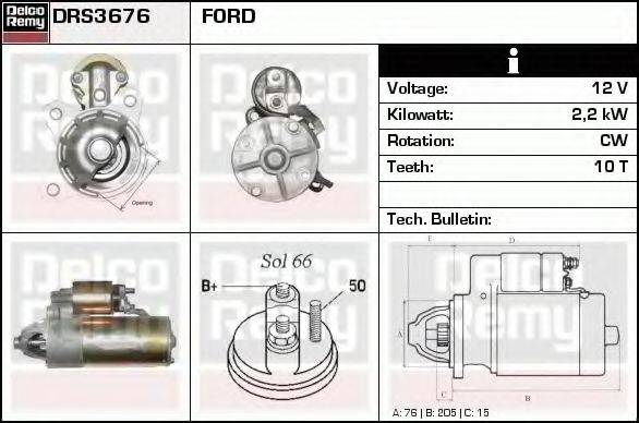 Стартер DRS3676 REMY