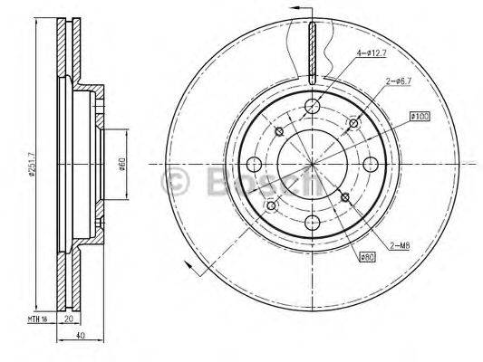 Тормозной диск 0 986 BB4 361 BOSCH