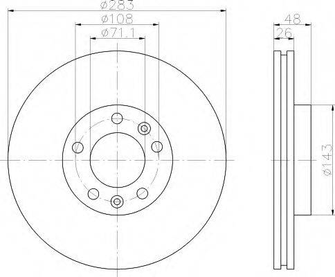 Тормозной диск 8DD 355 108-411 HELLA