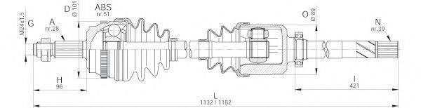 Приводной вал DRS6261.00 OPEN PARTS