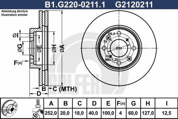 Тормозной диск B1.G220-0211.1 GALFER