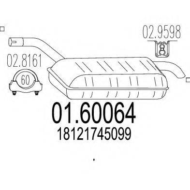 Глушитель выхлопных газов конечный 01.60064 MTS