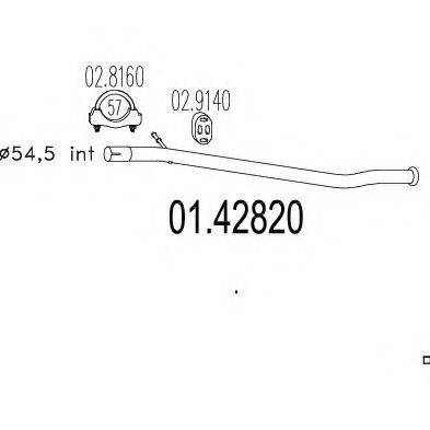 Труба выхлопного газа 01.42820 MTS