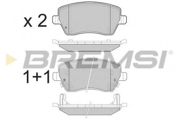 Комплект тормозных колодок, дисковый тормоз BP3495 BREMSI