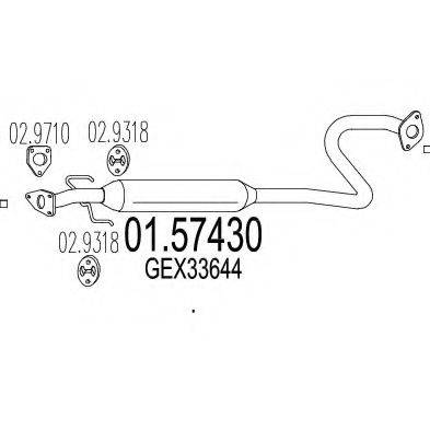 Средний глушитель выхлопных газов 01.57430 MTS