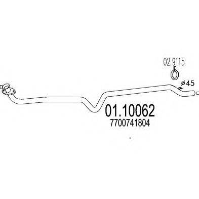 Труба выхлопного газа 01.10062 MTS