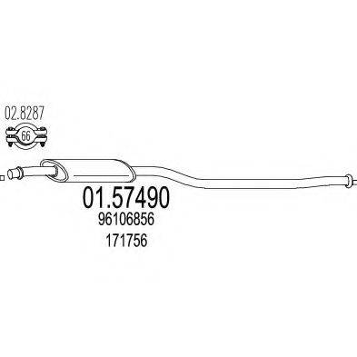 Средний глушитель выхлопных газов 01.57490 MTS