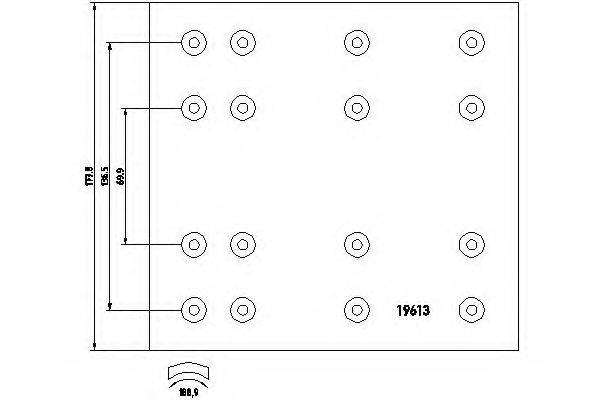 Колодка тормозной накладки 19613 TEXTAR