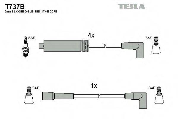 Комплект проводов зажигания T737B TESLA