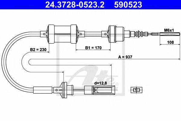 Трос, управление сцеплением QCC1806 QUINTON HAZELL