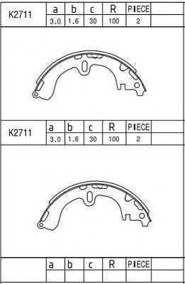 Комлект тормозных накладок K2711 ASIMCO