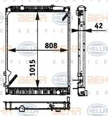 Радиатор, охлаждение двигателя 8MK 376 721-491 HELLA