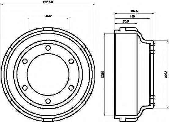 Тормозной барабан MBD059 MINTEX