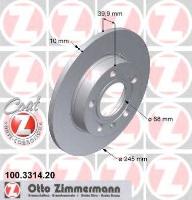 Тормозной диск 100.3314.20 ZIMMERMANN