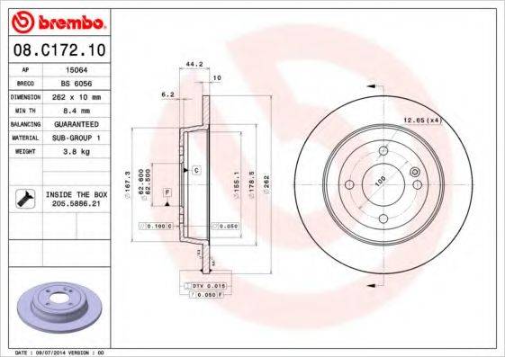 Рисунок 08.C172.10 BREMBO