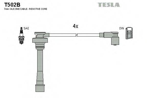 Комплект проводов зажигания T502B TESLA