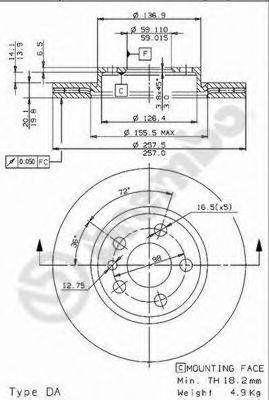 Тормозной диск 09.9631.34 BREMBO