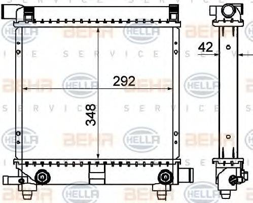 Радиатор, охлаждение двигателя 8MK 376 711-314 HELLA