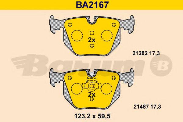 Комплект тормозных колодок, дисковый тормоз BA2167 BARUM