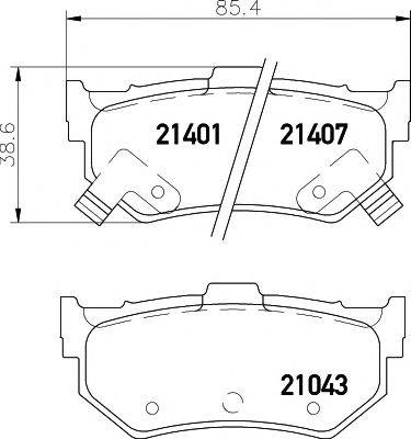 Комплект тормозных колодок, дисковый тормоз 8DB 355 006-281 HELLA PAGID