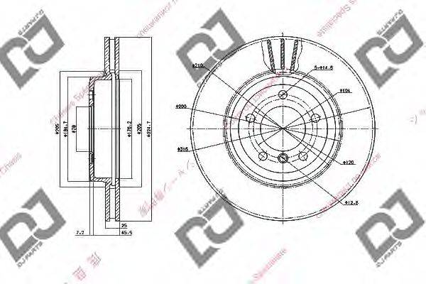 Тормозной диск BD1618 DJ PARTS