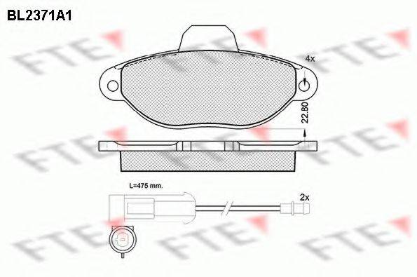 Комплект тормозных колодок, дисковый тормоз BL2371A1 FTE