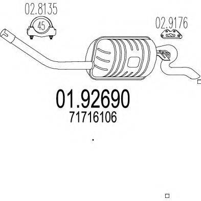 Глушитель выхлопных газов конечный 01.92690 MTS