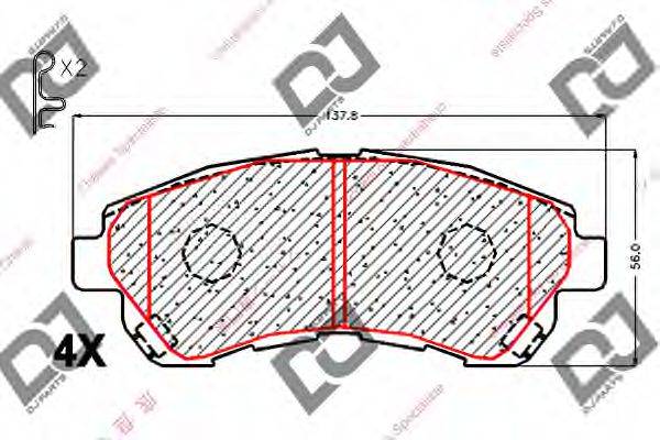 Комплект тормозных колодок BP1826 DJ PARTS