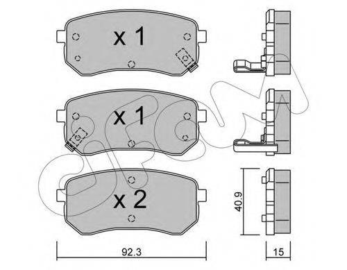 Комплект тормозных колодок, дисковый тормоз 822-815-0 CIFAM