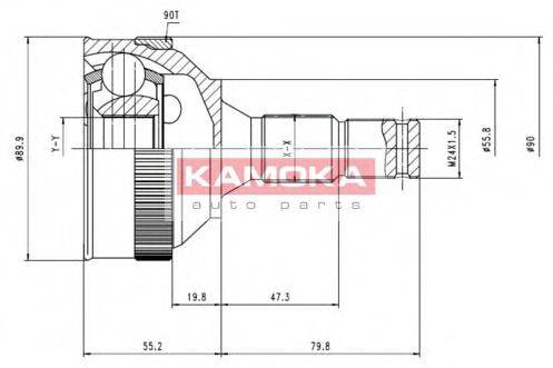 Шарнирный комплект, приводной вал 6616 KAMOKA