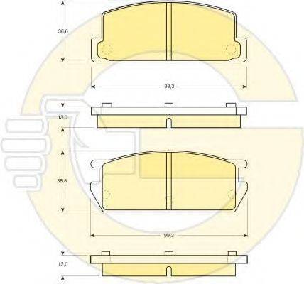 Комплект тормозных колодок, дисковый тормоз