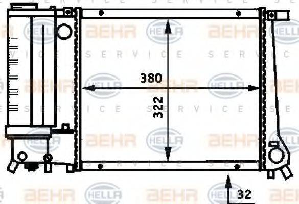 Радиатор, охлаждение двигателя 8MK 376 717-224 HELLA