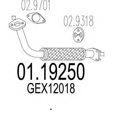 Труба выхлопного газа 01.19250 MTS