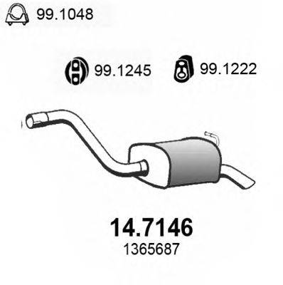 Глушитель выхлопных газов конечный 14.7146 ASSO