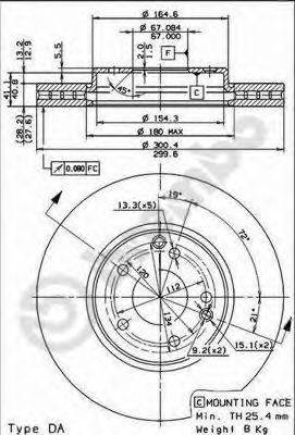 Тормозной диск 09.8304.21 BREMBO