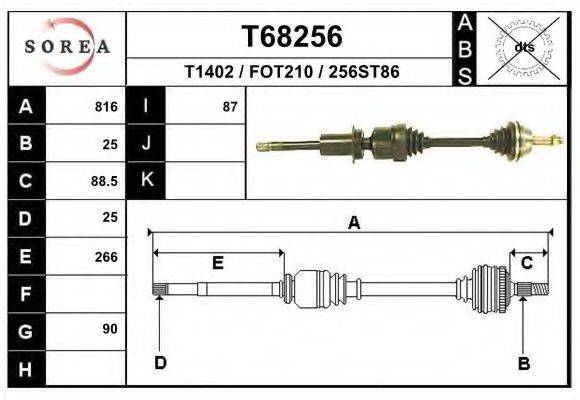 Приводной вал T68256 EAI