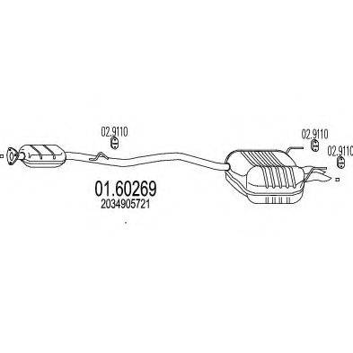 Глушитель выхлопных газов конечный 01.60269 MTS